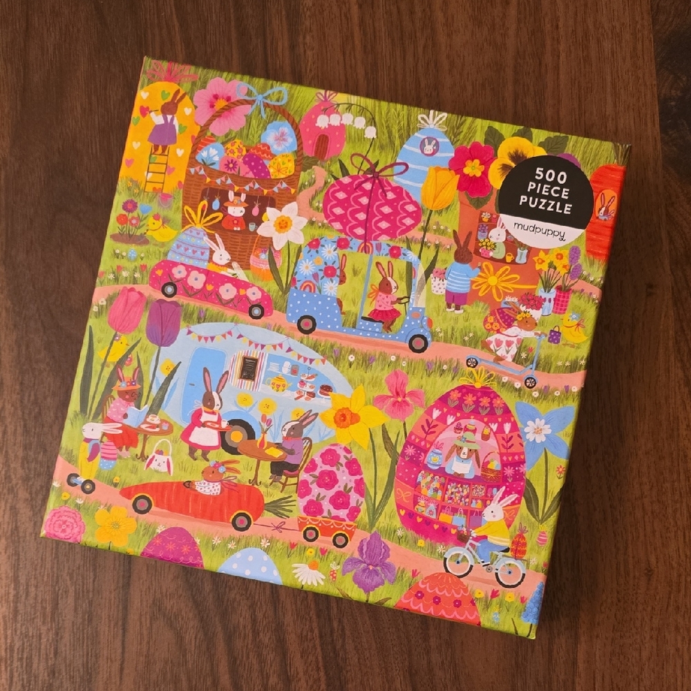 Mudpuppy Hoppin Around 500-Piece Spring Bunny Puzzle - Multicolor